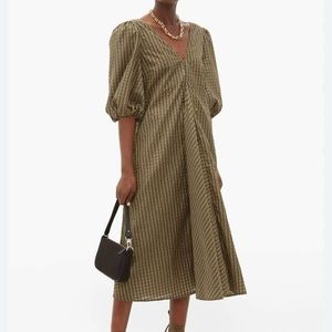 Ganni Seersucker Cotton Dress